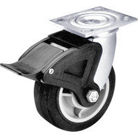 Total Locking Caster, Swivel with Brake, 6" (152.4 mm), Rubber, 450 lbs. (204 kg.) Haskins Industrial Inc.