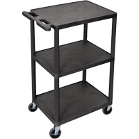 Utility Cart, 3 Tiers, 18" x 40" x 24", 400 lbs. Capacity Haskins Industrial Inc.