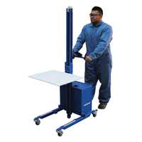 Quick Lift Platform Stacker, Electric Operated, 175 lbs. Capacity, 57" Max Lift Haskins Industrial Inc.