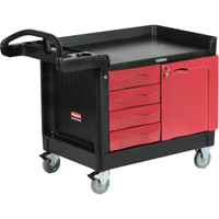 Trademaster Mobile Cabinets & Work Centres, 4 Drawers, 49" L x 26-1/4" W x 38" H, Black Haskins Industrial Inc.