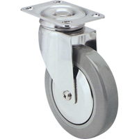 Roulette, Pivotant, 3" (76 mm), Caoutchouc, 125 lb (57 kg) Haskins Industrial Inc.