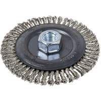 Stringer Bead Brush, 4" Dia., 0.022" Fill, 5/8"-11 Arbor, Stainless Steel Haskins Industrial Inc.