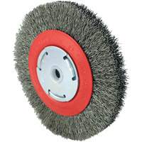 Brosse &agrave; fils cr&ecirc;p&eacute;s 101F-2M, 6" dia., Fils 0,014", Arbre 1/2" - 2" Haskins Industrial Inc.