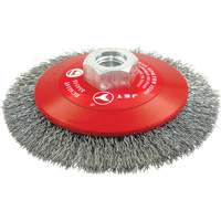 High-Performance Bevel Crimped Conical Brush, 4-1/2" Dia., 0.014" Fill, 5/8"-11 Arbor, Steel Haskins Industrial Inc.