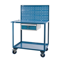Mobile Service Cart, 2 Tiers, 24" W x 57" H x 40" D, 1200 lbs. Capacity Haskins Industrial Inc.