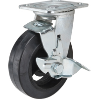 Mold-on Caster, Swivel with Brake, 6" (152.4 mm), Rubber, 550 lbs. (249 kg.) Haskins Industrial Inc.