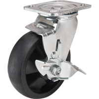 Hi-Temp Caster, Swivel with Brake, 6" (152.4 mm), Nylon, 880 lbs. (399 kg.) Haskins Industrial Inc.