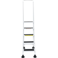 Light-Duty Stop-Step Ladders, 5 Steps, 16" Step Width, 47-11/16" Platform Height, Steel Haskins Industrial Inc.