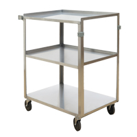 Shelf Carts, 3 Tiers, 18" W x 32" H x 27-3/8" D, 500 lbs. Capacity Haskins Industrial Inc.