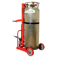 Hydraulic Large Liquid Gas Cylinder Cart HLCC, Polyurethane Wheels, 20" W x 20" D Base, 1000 lbs. Haskins Industrial Inc.