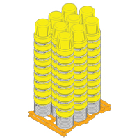 Baril emboîtable en poly&eacute;thyl&egrave;ne, 10 gal. US (8,33 gal. imp.), Dessus ouvert, Bleu Haskins Industrial Inc.