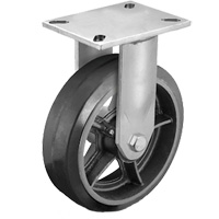 Roulette robuste avec plaque, Pivotant, 6" (152,4 mm), Caoutchouc, 450 lb (204 kg) Haskins Industrial Inc.