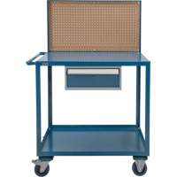 Mobile Service Cart, 2 Tiers, 24" W x 57" H x 40" D, 1200 lbs. Capacity Haskins Industrial Inc.