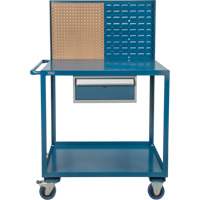 Mobile Service Cart, 2 Tiers, 24" W x 57" H x 40" D, 1200 lbs. Capacity Haskins Industrial Inc.