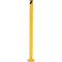Spring Loaded Bollard, Steel, 42" H x 2-1/8" W, Yellow Haskins Industrial Inc.