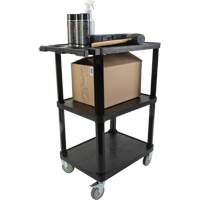 Utility Cart with Flat Shelf, 3 Tiers, 18-1/8" x 37-3/8" x 27-3/4", 330 lbs. Capacity Haskins Industrial Inc.