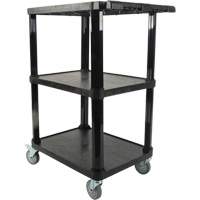 Utility Cart with Flat Shelf, 3 Tiers, 18-1/8" x 37-3/8" x 27-3/4", 330 lbs. Capacity Haskins Industrial Inc.