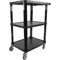 Utility Cart with Flat Shelf, 3 Tiers, 18-1/8" x 37-3/8" x 27-3/4", 330 lbs. Capacity Haskins Industrial Inc.