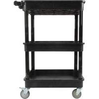 Utility Cart with Deep Lip Shelf, 3 Tiers, 19" x 39-1/2" x 28-1/4", 330 lbs. Capacity Haskins Industrial Inc.