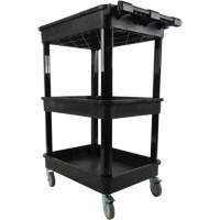 Utility Cart with Deep Lip Shelf, 3 Tiers, 19" x 39-1/2" x 28-1/4", 330 lbs. Capacity Haskins Industrial Inc.