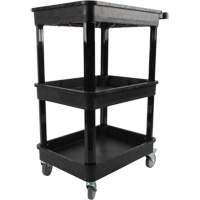 Utility Cart with Deep Lip Shelf, 3 Tiers, 19" x 39-1/2" x 28-1/4", 330 lbs. Capacity Haskins Industrial Inc.