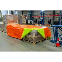 High-Visibility Heavy-Duty Woven Tarp, Polyethylene, Green/Orange, 16' x 20' x 12 mils Haskins Industrial Inc.