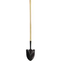Round Point Shovel, Tempered Steel Blade, Wood, Straight Handle Haskins Industrial Inc.