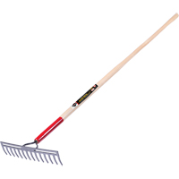 Pro Double Back Level Rake, Ashwood Handle, 13-3/4" W, Tempered Steel Blade, 14 Tines Haskins Industrial Inc.