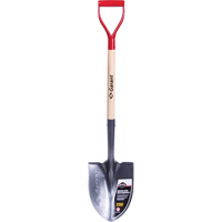 Pro Round Point Shovel, Tempered Steel Blade, Wood, D-Grip Handle Haskins Industrial Inc.