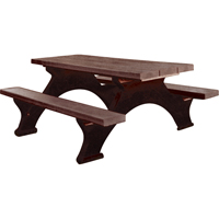 Recycled Plastic Picnic Tables, 8' L x 61-1/2" W, Brown Haskins Industrial Inc.