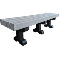 Park Bench, Recycled Plastic, 72" L x 17" W x 17" H, Grey Haskins Industrial Inc.