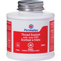 Thread Sealant with PTFE, Brush Top Bottle, 118 ml, -54°C - 150°C/-65°F - 300°F Haskins Industrial Inc.