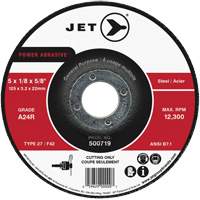 Meule &agrave; tronçonner Power Abrasive, 4-1/2" x 1/8", Arbre de 7/8", Type 27, 13 300 Tr/min Haskins Industrial Inc.