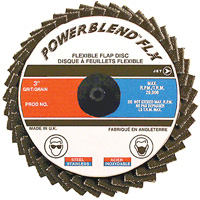 Disque &agrave; lamelles &agrave; rouler POWERBLEND FLX, 2" x Type R, Grain Z40, Alumine de zirconium Haskins Industrial Inc.