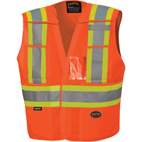 6930 Drop Shoulder Tear-Away Safety Vest, High Visibility Orange, Large/X-Large, Polyester Haskins Industrial Inc.