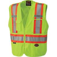 6936 5-Point Tear-Away Safety Vest, High Visibility Lime-Yellow, 2X-Large, Polyester Haskins Industrial Inc.