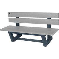 Outdoor Park Benches, Recycled Plastic, 60" L x 17" W x 17" H, Grey Haskins Industrial Inc.