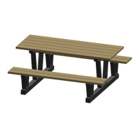 Recycled Plastic Outdoor Picnic Tables, 72" L x 60-5/16" W, Sand Haskins Industrial Inc.