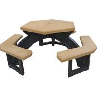 Recycled Plastic Hexagon Picnic Tables, 78" L x 78" W, Cedar Haskins Industrial Inc.
