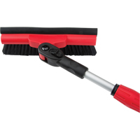 Snow Brush With Pivot Head, Telescopic, Rubber Squeegee Blade, 52" Long, Black/Red Haskins Industrial Inc.