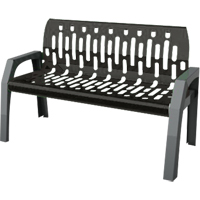 Stream Benches, Steel, 48" L x 25" W x 34" H, Black Haskins Industrial Inc.