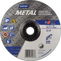 Meules &agrave; moyeu d&eacute;port&eacute; en m&eacute;tal, 7" x 1/4", Arbre 7/8", Oxyde d'aluminium, Type 27 Haskins Industrial Inc.