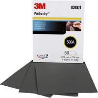 Feuille abrasive 411Q Wetordry, 9" x11", Grain 500, Carbure de silicium Haskins Industrial Inc.