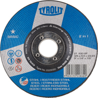 Basic 2-in-1 Grinding Wheel, 4-1/2" x 1/4", 7/8" Arbor, Type 27 Haskins Industrial Inc.