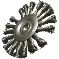 Circular Knotted Wire End Brushes, 3-1/2" Dia., 0.014" Wire Dia., 1/4" Shank Haskins Industrial Inc.