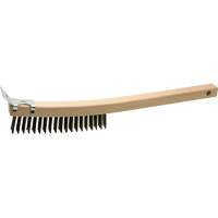 Scratch Brush With Scraper, Steel, 3 x 19 Wire Rows, 13" Long Haskins Industrial Inc.