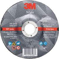 Silver Cut-Off Wheel, 5" x 0.045", 7/8" Arbor, Type 27, Ceramic, 12250 RPM Haskins Industrial Inc.