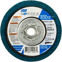 Meule abrasive non tiss&eacute;e &agrave; moyeu d&eacute;port&eacute; Vortez Rapid Blend, 4-1/2" dia., Grain 100-120, Oxyde d'aluminium Haskins Industrial Inc.