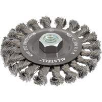 Brosse m&eacute;tallique AllSteel, Dia. 4-1/2", Fils 0,02", Arbre 5/8"-11, Acier Haskins Industrial Inc.