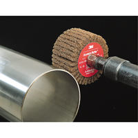 Scotch-Brite Flap Brushes, 2" Dia. x 1" W, 1/4" Arbor, Aluminum Oxide Haskins Industrial Inc.